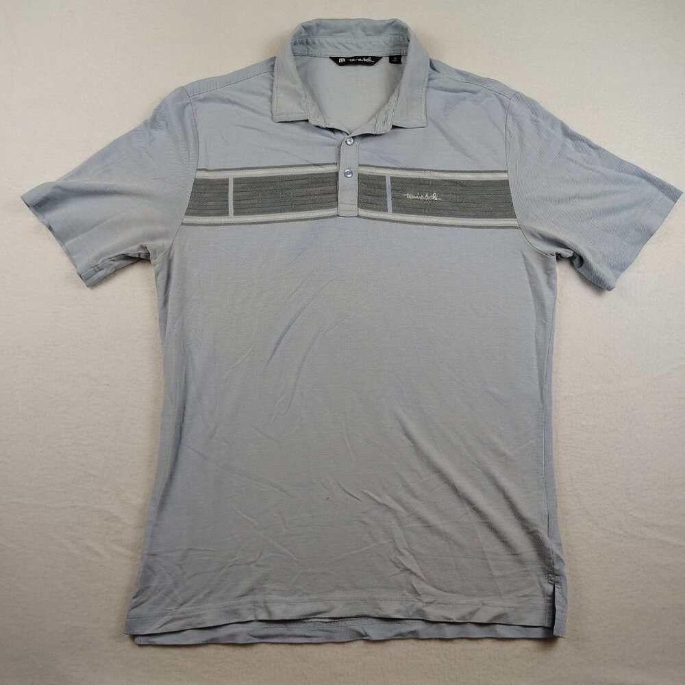 Travis Mathew Preppy Golf Polo Shirt Light Blue Mens Medium